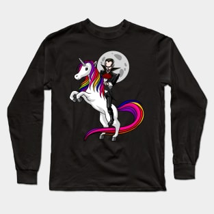 Vampire Riding Unicorn Long Sleeve T-Shirt